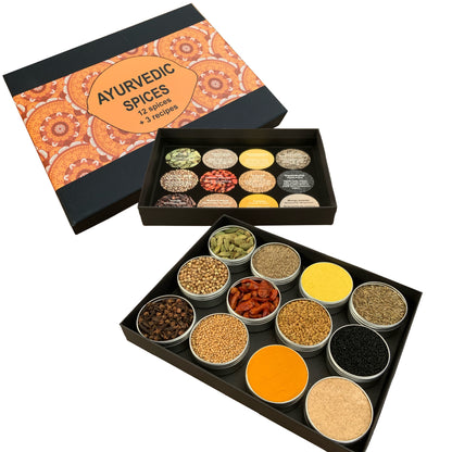 ayurvedische kruiden en 3 recepten in een mooie geschenkdoos, ayurveda kruiden kopen